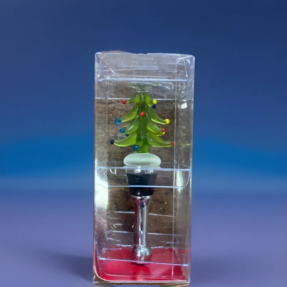 Pier 1 Imports Christmas Tree Wine Bottle Stopper In‎ Box